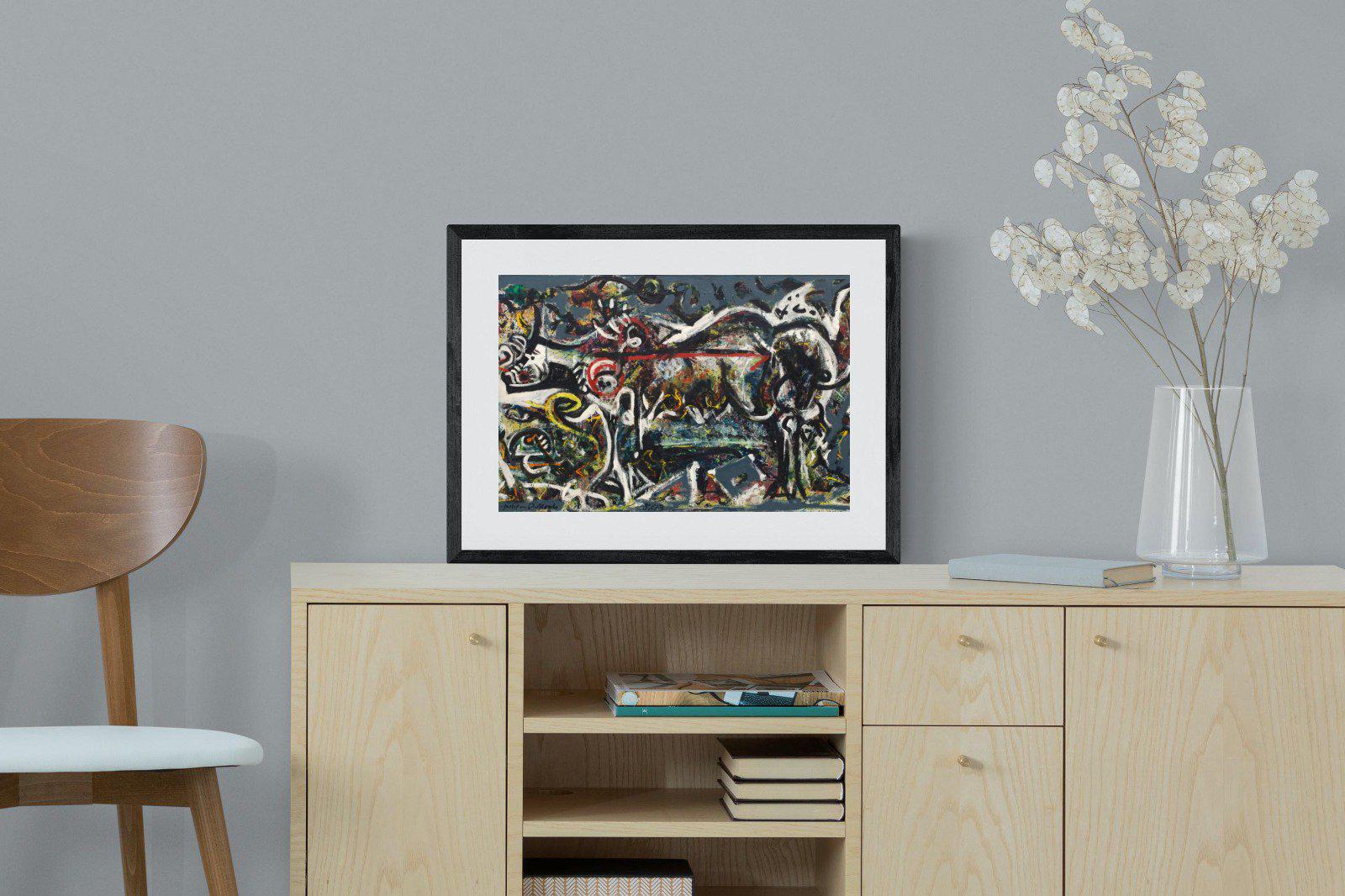 The She Wolf-Wall_Art-60 x 45cm-Framed Print-Black-Pixalot
