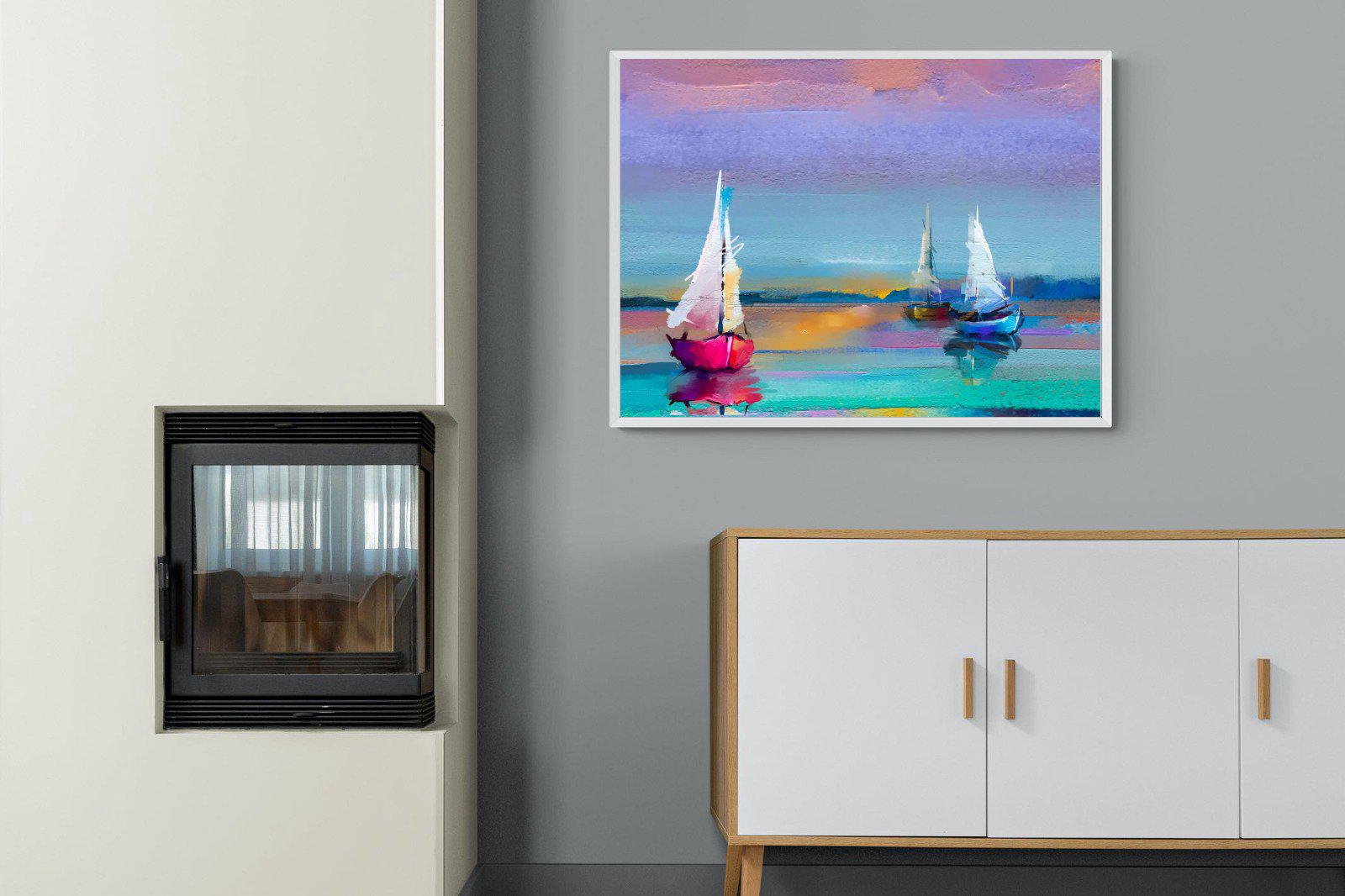Three Sails-Wall_Art-100 x 75cm-Mounted Canvas-White-Pixalot