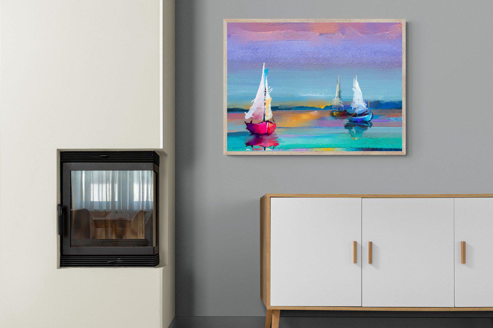 Three Sails-Wall_Art-100 x 75cm-Mounted Canvas-Wood-Pixalot