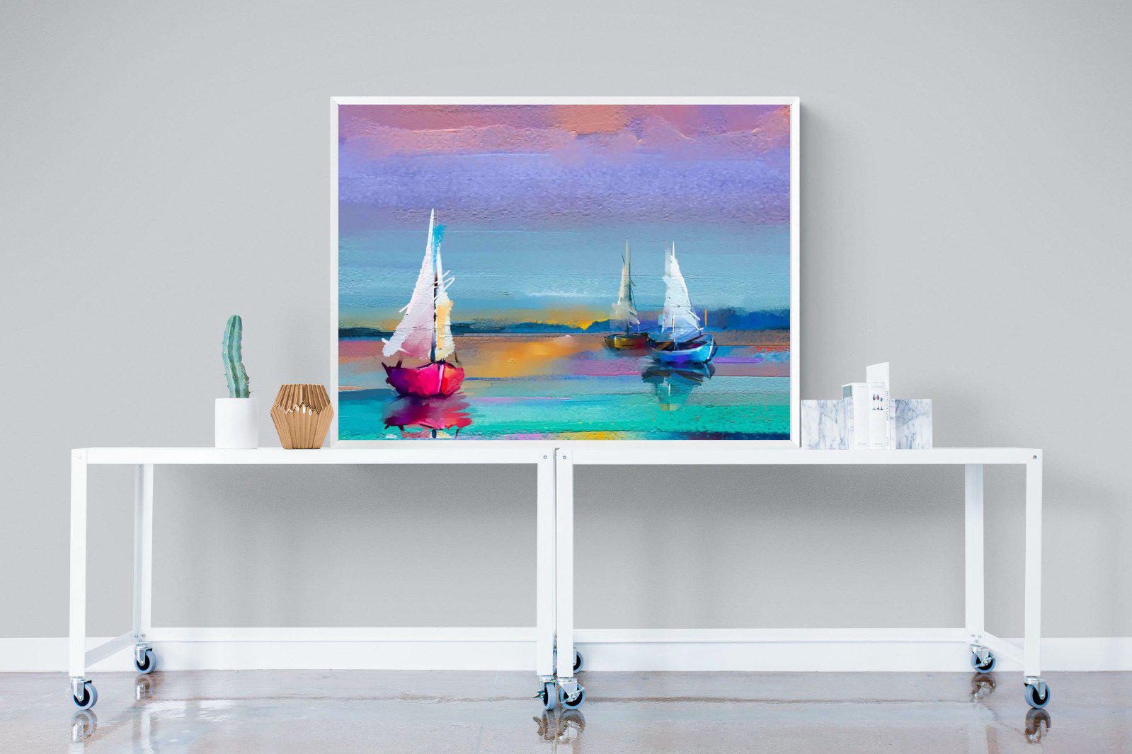 Three Sails-Wall_Art-120 x 90cm-Mounted Canvas-White-Pixalot