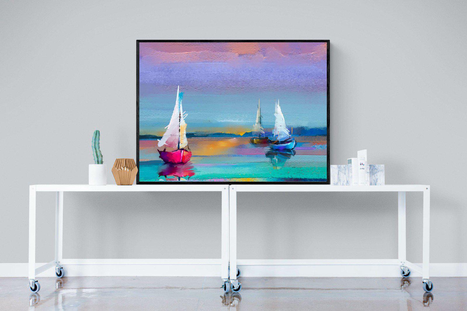 Three Sails-Wall_Art-120 x 90cm-Mounted Canvas-Black-Pixalot