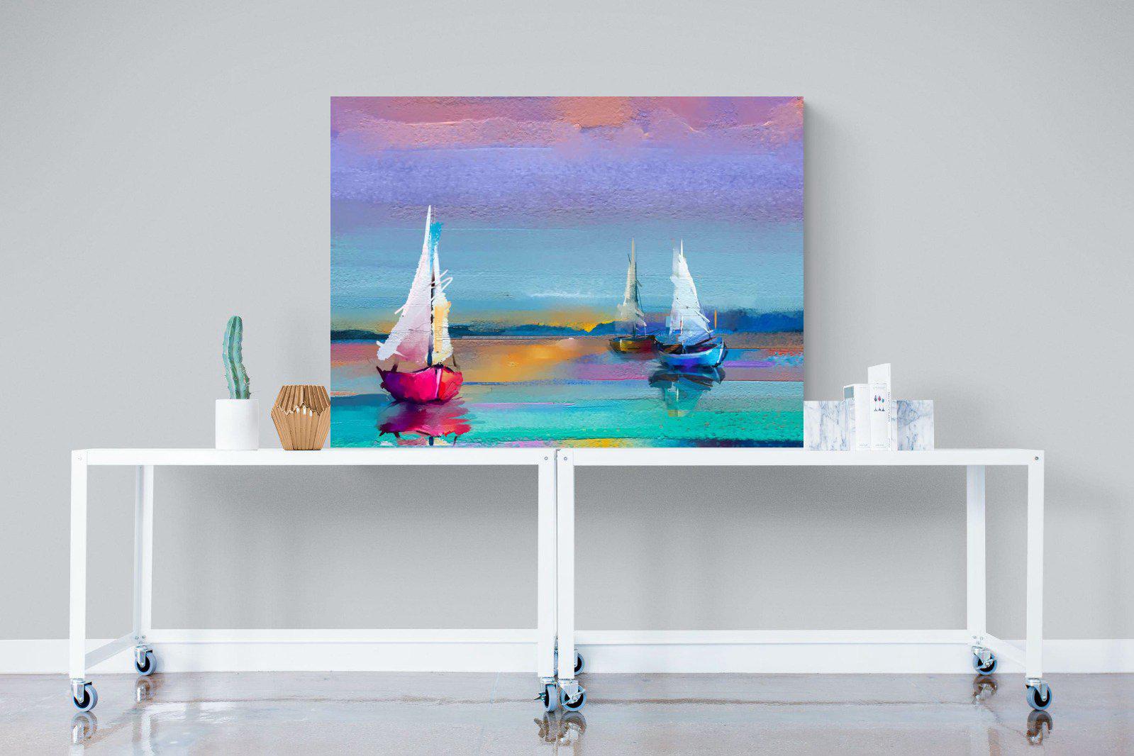 Three Sails-Wall_Art-120 x 90cm-Mounted Canvas-No Frame-Pixalot