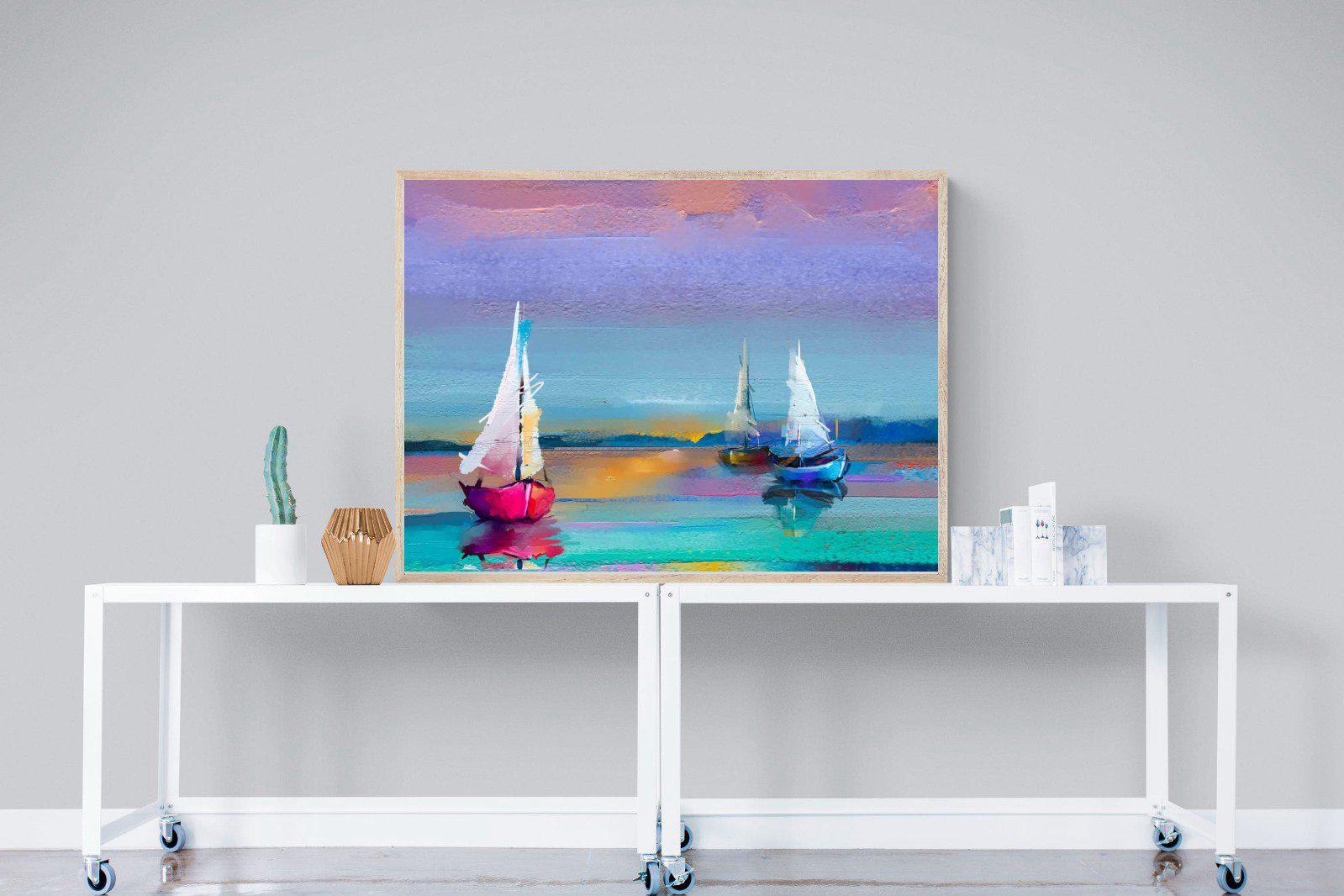 Three Sails-Wall_Art-120 x 90cm-Mounted Canvas-Wood-Pixalot