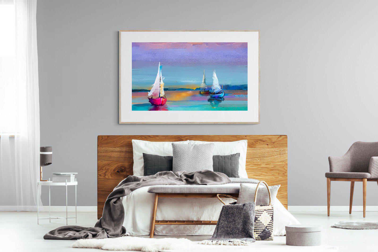 Three Sails-Wall_Art-150 x 100cm-Framed Print-Wood-Pixalot