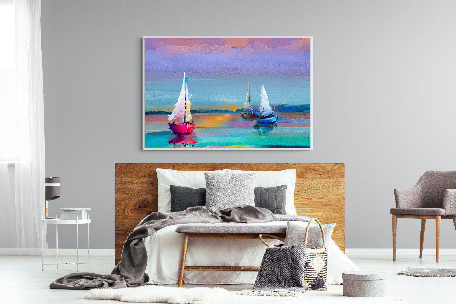Three Sails-Wall_Art-150 x 100cm-Mounted Canvas-White-Pixalot