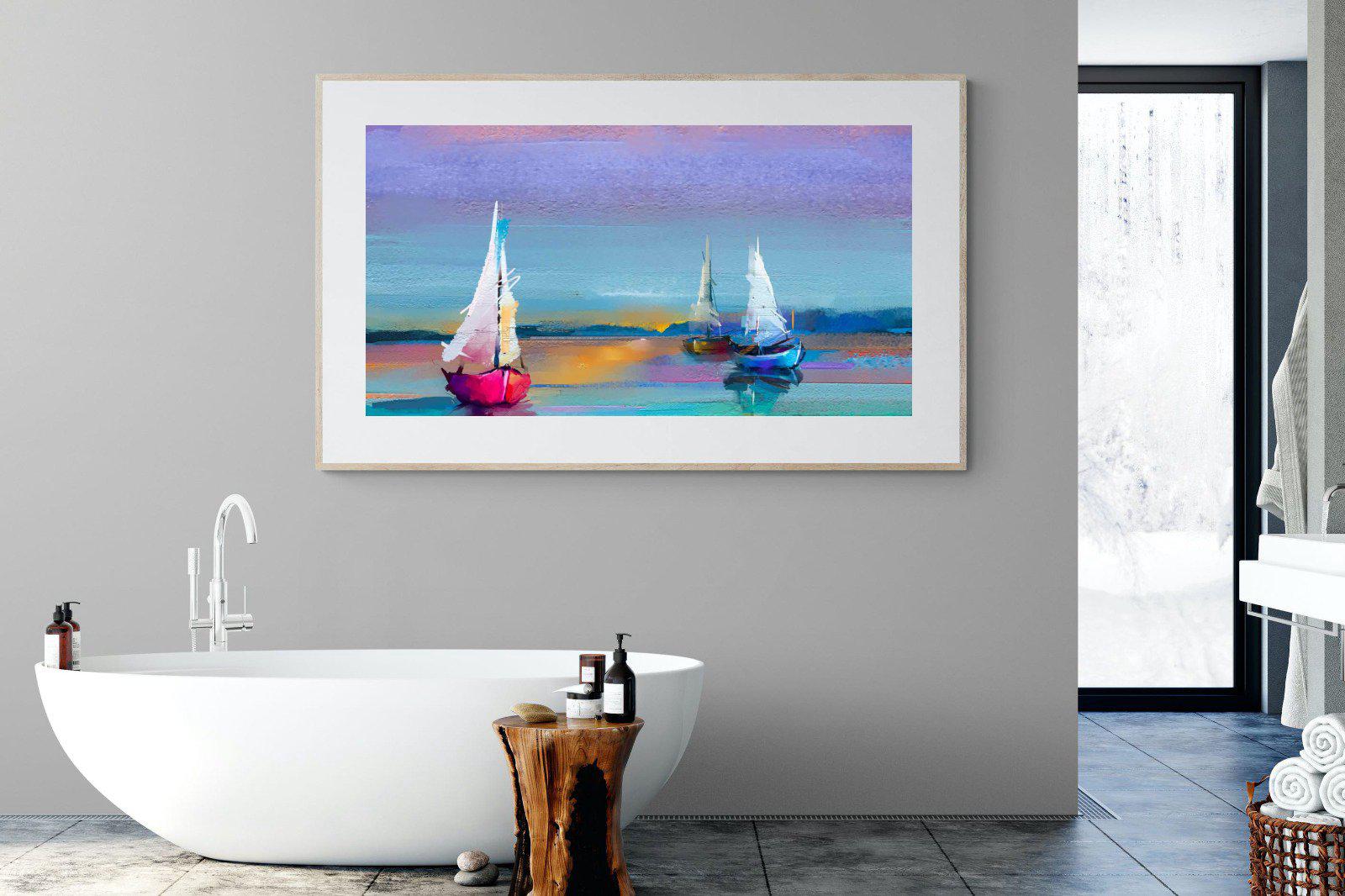 Three Sails-Wall_Art-180 x 110cm-Framed Print-Wood-Pixalot