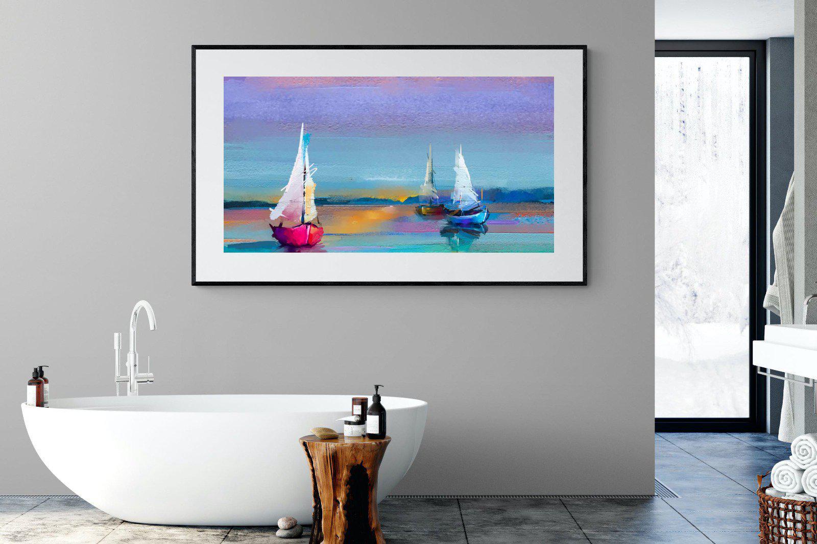 Three Sails-Wall_Art-180 x 110cm-Framed Print-Black-Pixalot