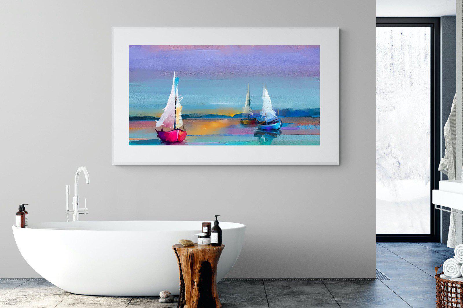 Three Sails-Wall_Art-180 x 110cm-Framed Print-White-Pixalot