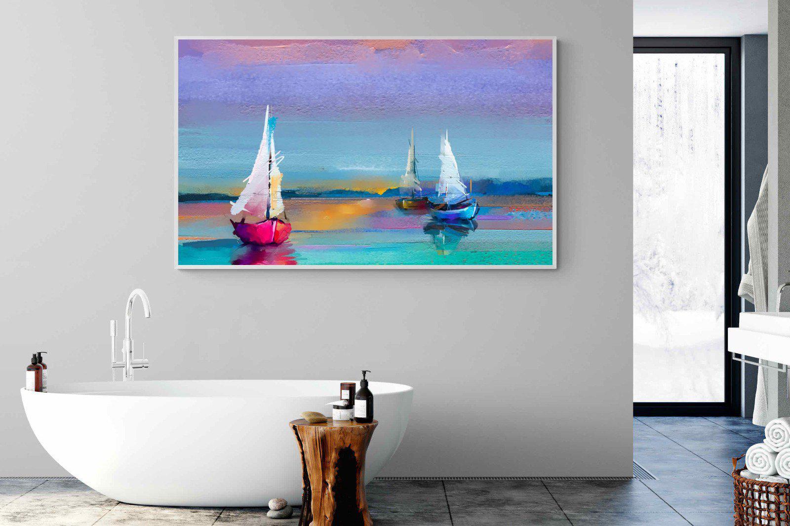 Three Sails-Wall_Art-180 x 110cm-Mounted Canvas-White-Pixalot