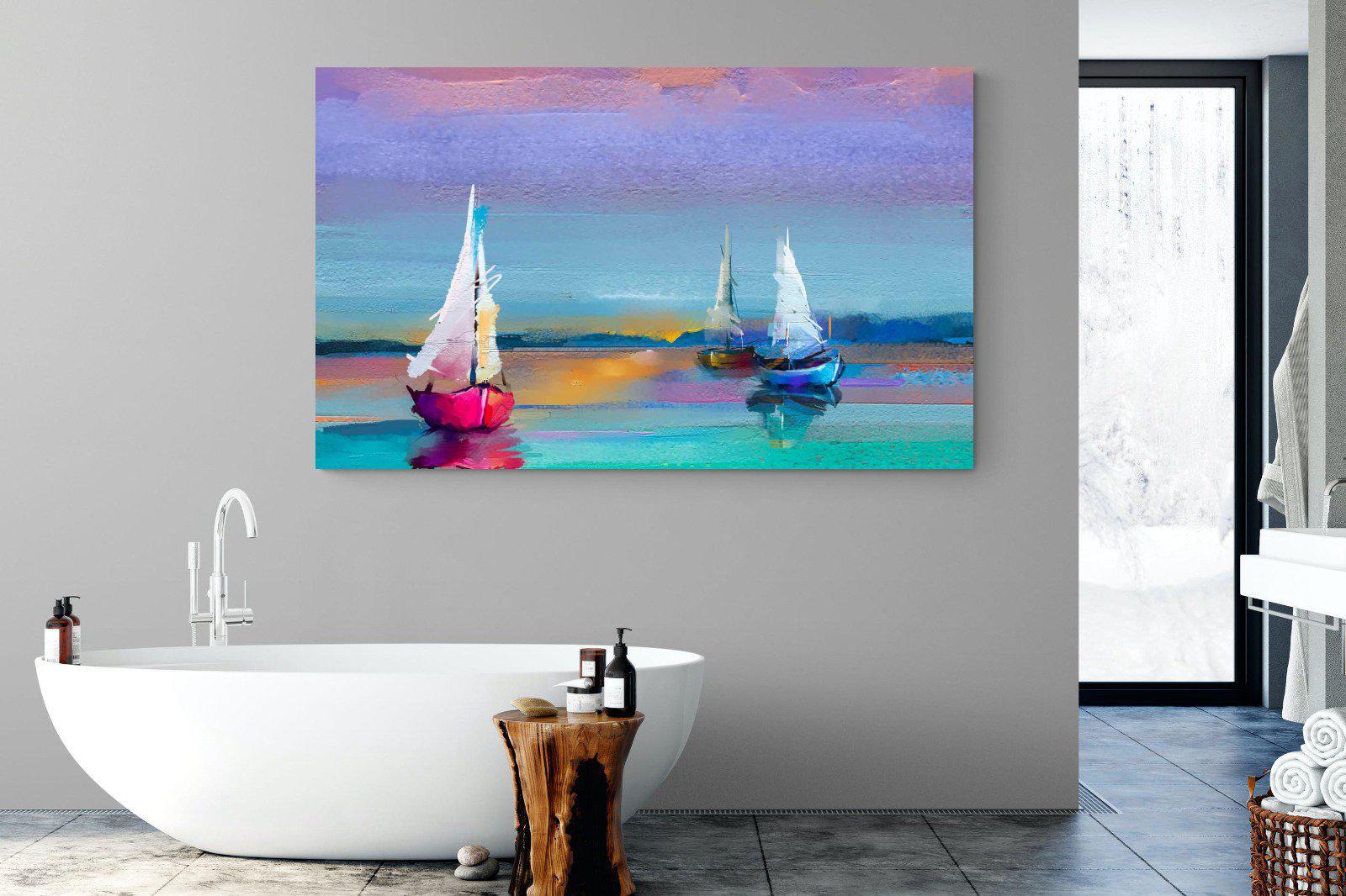 Three Sails-Wall_Art-180 x 110cm-Mounted Canvas-No Frame-Pixalot