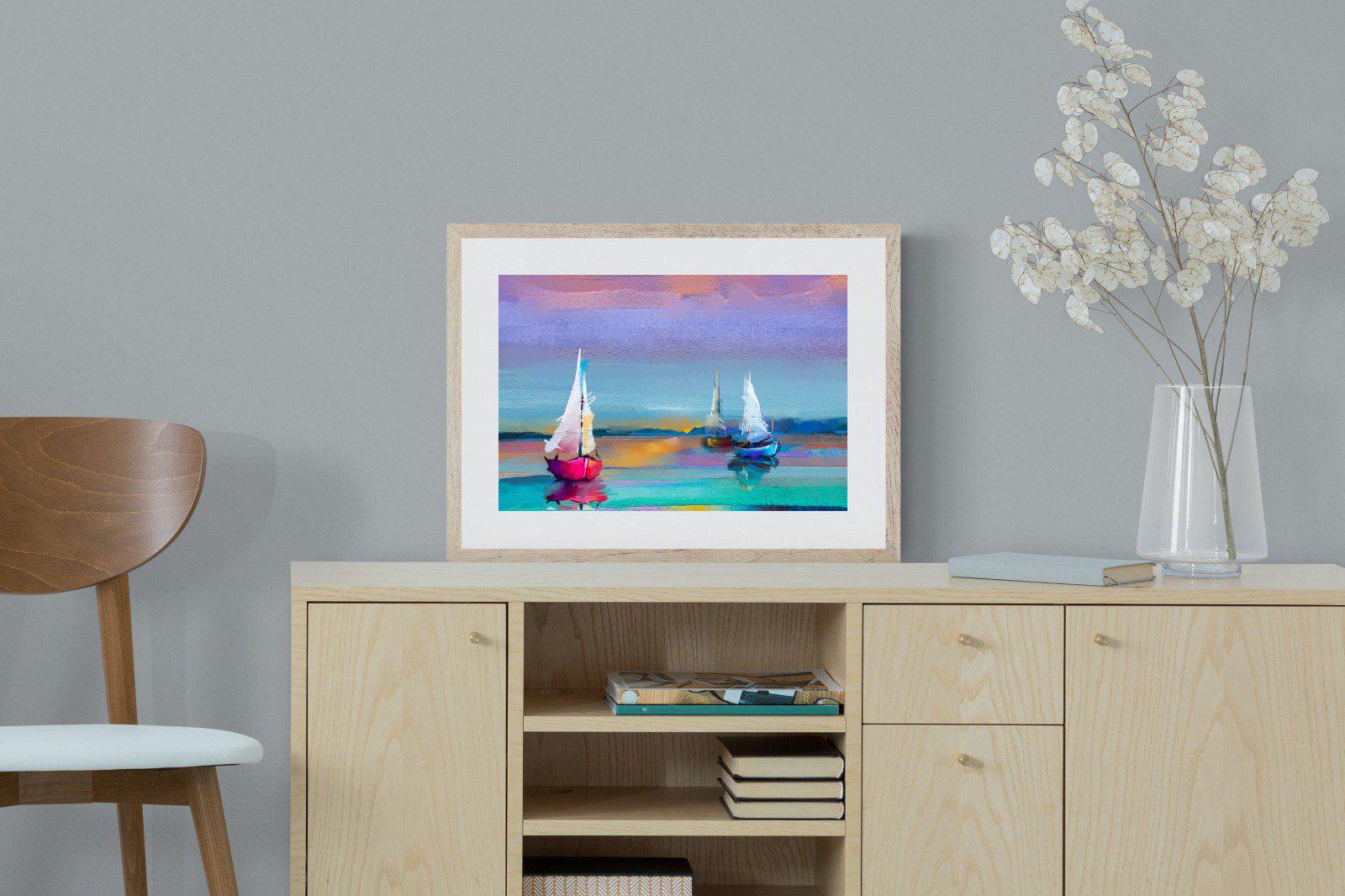 Three Sails-Wall_Art-60 x 45cm-Framed Print-Wood-Pixalot