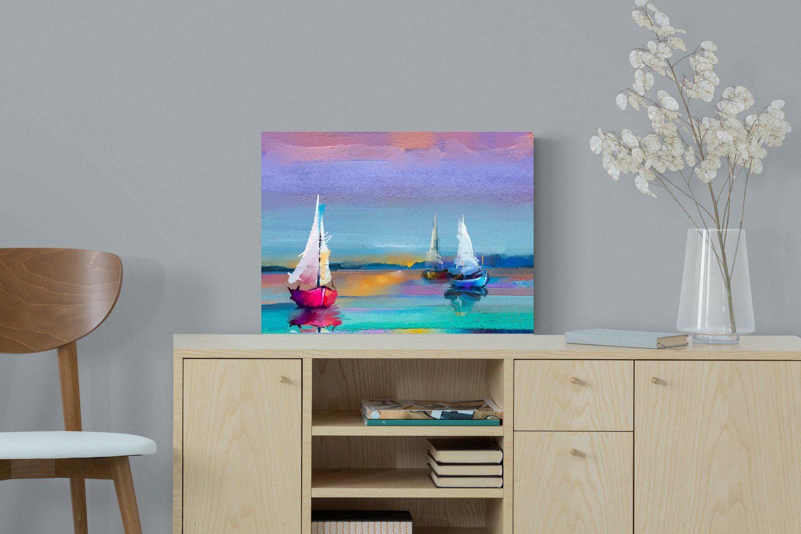Three Sails-Wall_Art-60 x 45cm-Mounted Canvas-No Frame-Pixalot