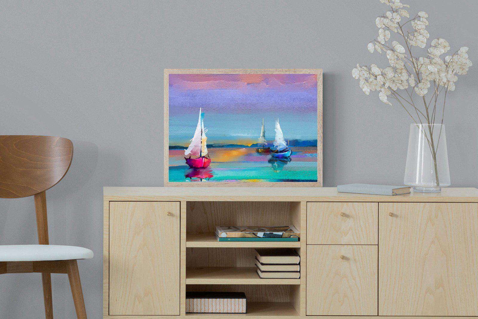 Three Sails-Wall_Art-60 x 45cm-Mounted Canvas-Wood-Pixalot