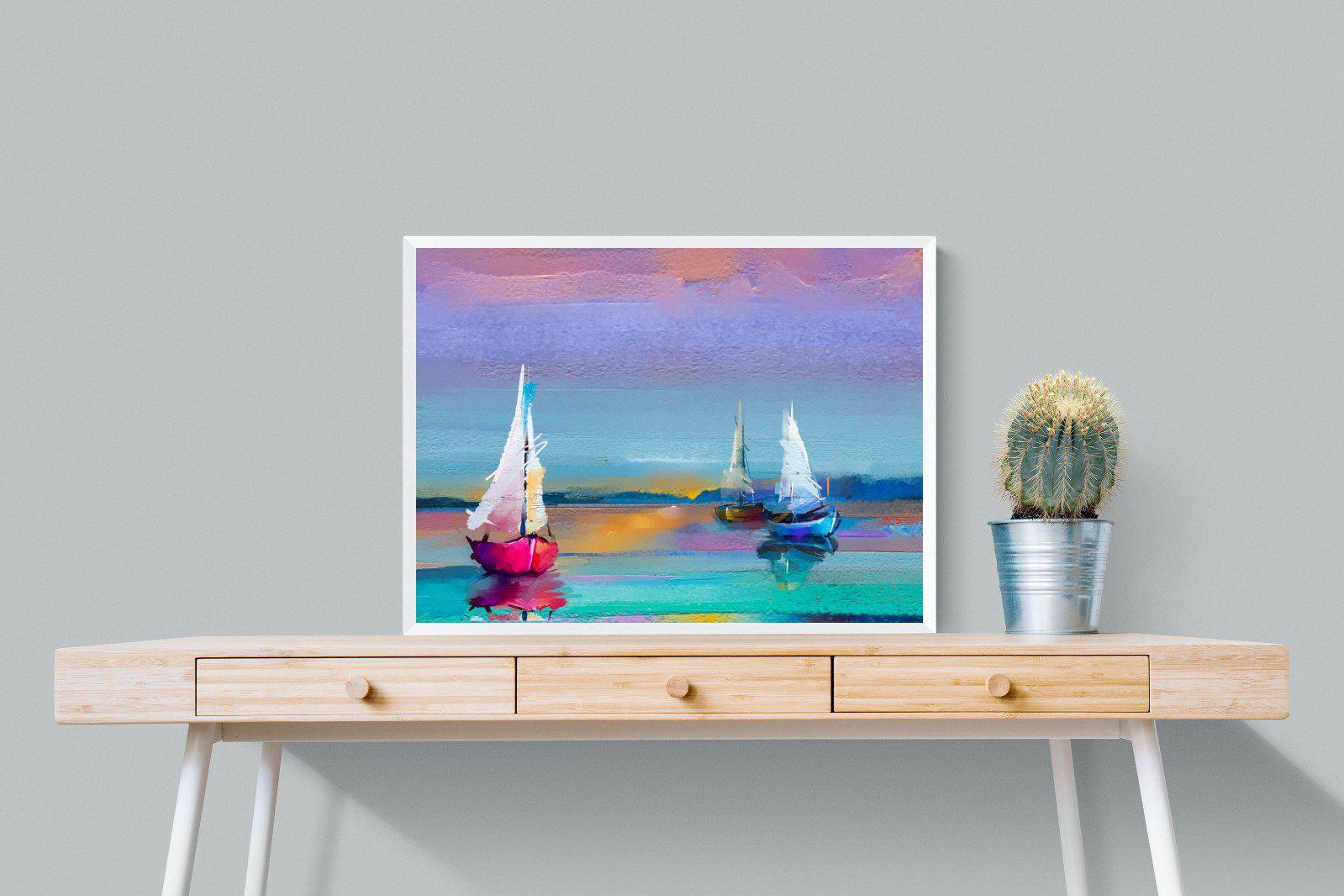 Three Sails-Wall_Art-80 x 60cm-Mounted Canvas-White-Pixalot