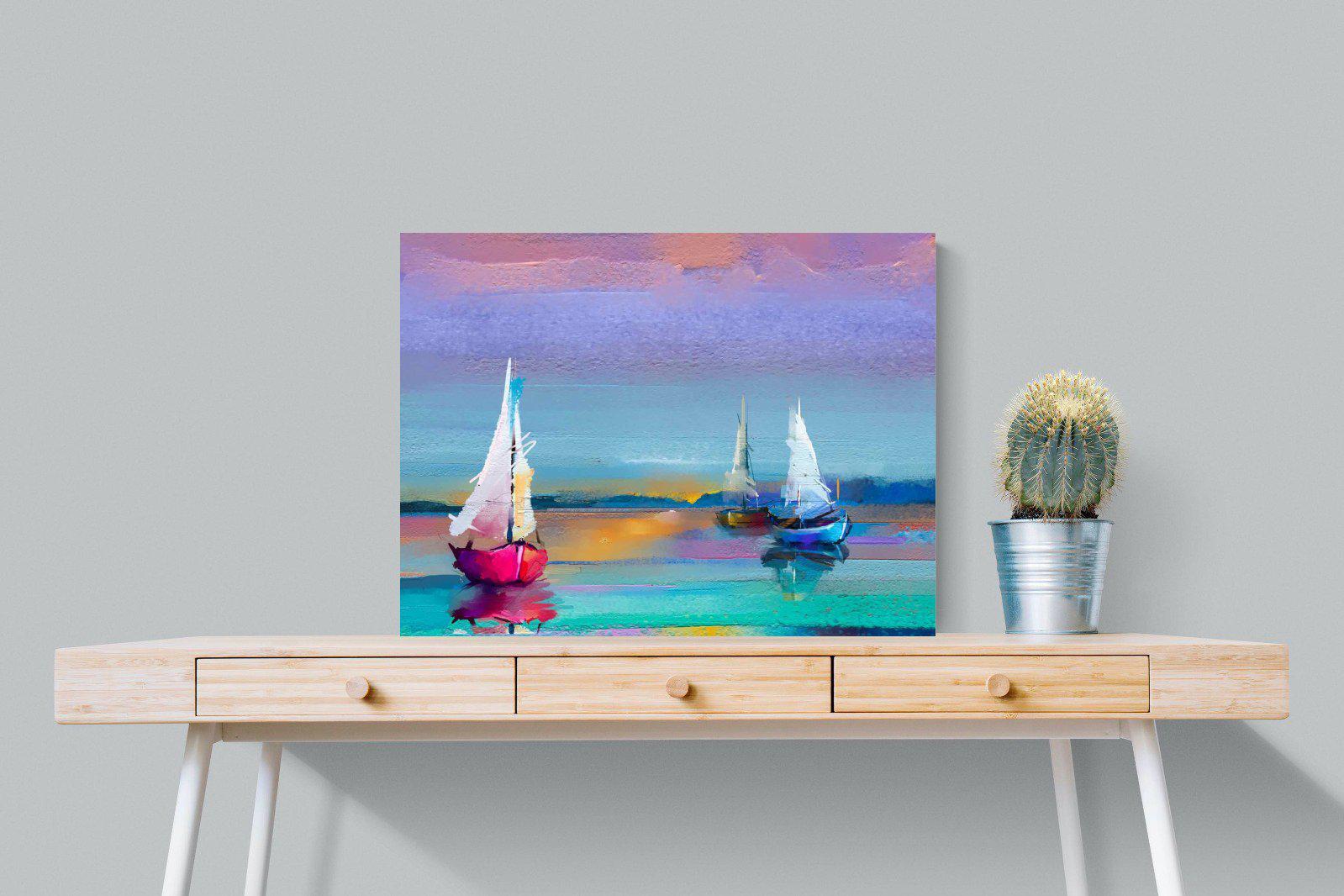Three Sails-Wall_Art-80 x 60cm-Mounted Canvas-No Frame-Pixalot