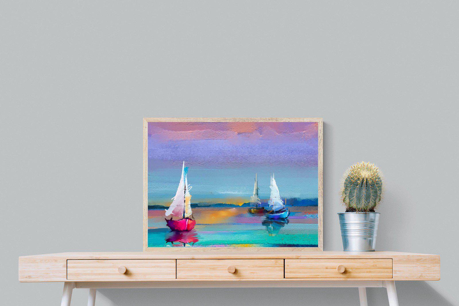 Three Sails-Wall_Art-80 x 60cm-Mounted Canvas-Wood-Pixalot