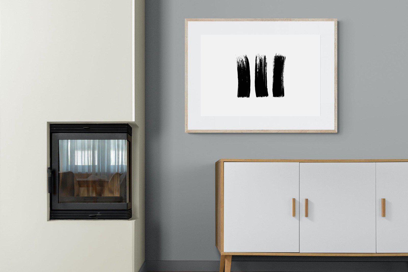 Three Stroke-Wall_Art-100 x 75cm-Framed Print-Wood-Pixalot