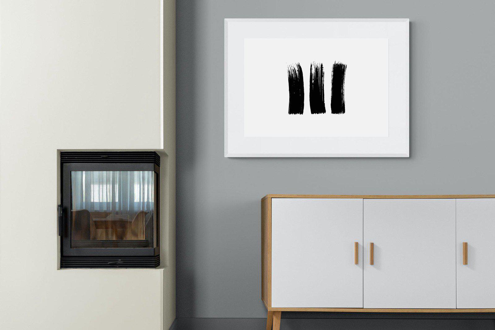 Three Stroke-Wall_Art-100 x 75cm-Framed Print-White-Pixalot
