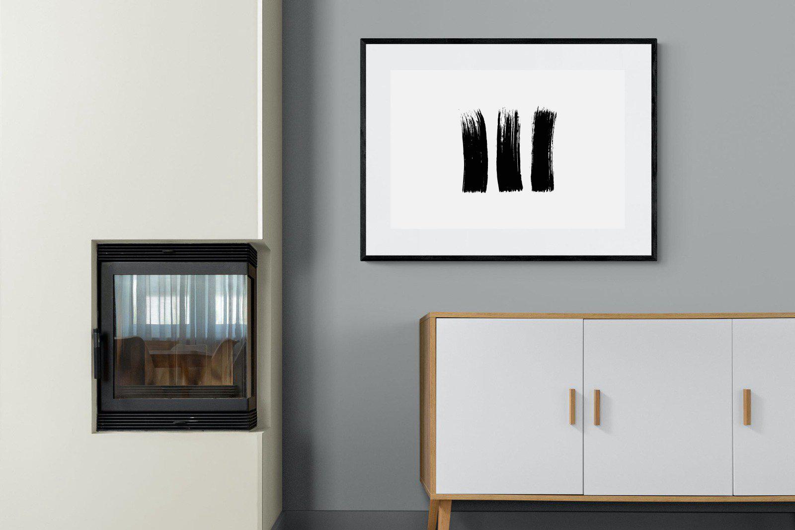Three Stroke-Wall_Art-100 x 75cm-Framed Print-Black-Pixalot