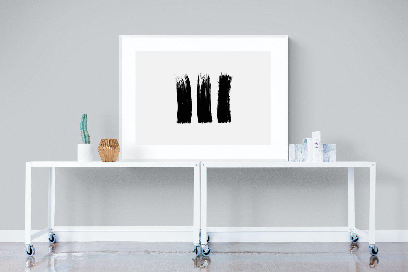 Three Stroke-Wall_Art-120 x 90cm-Framed Print-White-Pixalot