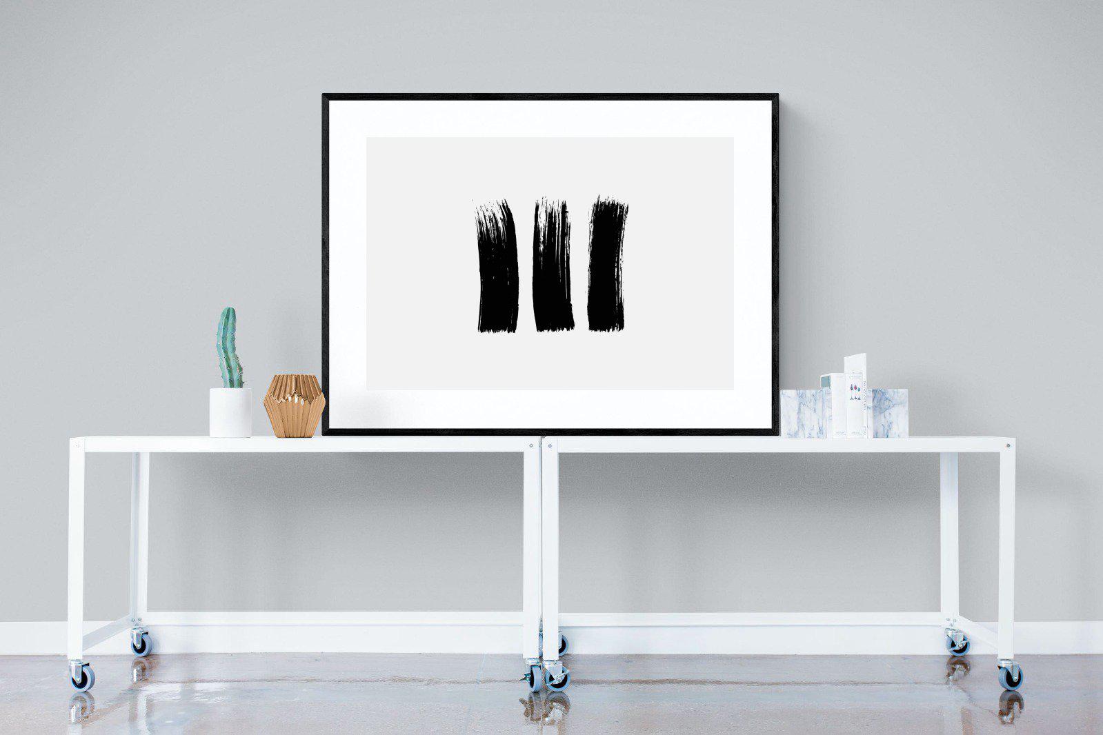 Three Stroke-Wall_Art-120 x 90cm-Framed Print-Black-Pixalot