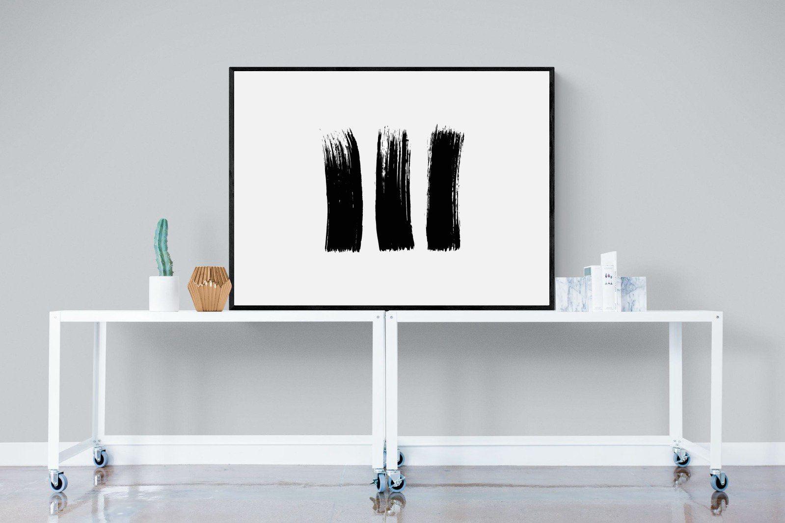Three Stroke-Wall_Art-120 x 90cm-Mounted Canvas-Black-Pixalot