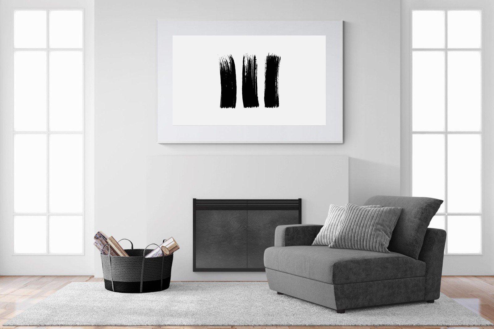 Three Stroke-Wall_Art-150 x 100cm-Framed Print-White-Pixalot