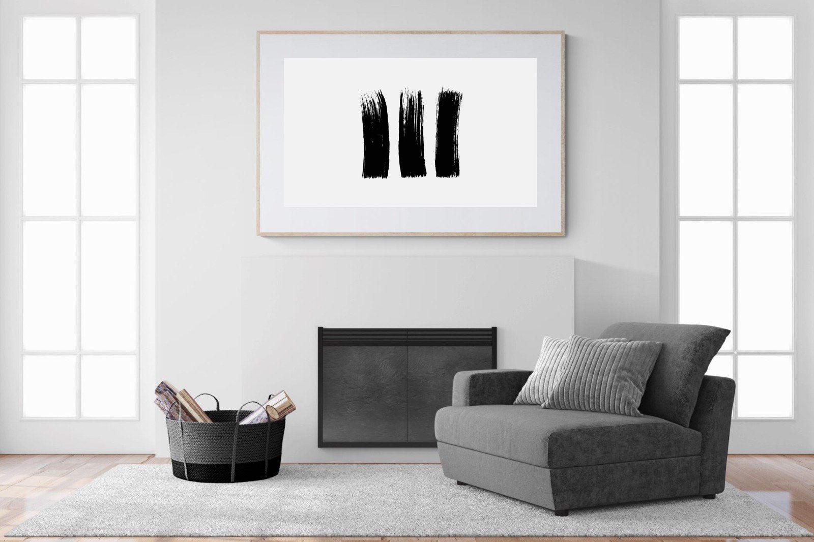 Three Stroke-Wall_Art-150 x 100cm-Framed Print-Wood-Pixalot