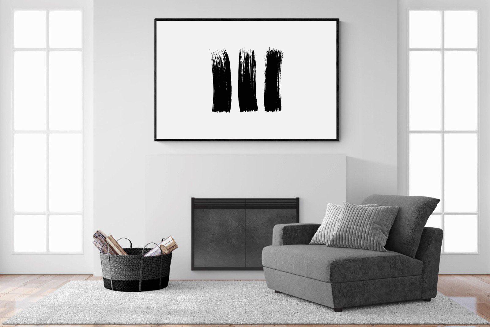 Three Stroke-Wall_Art-150 x 100cm-Mounted Canvas-Black-Pixalot