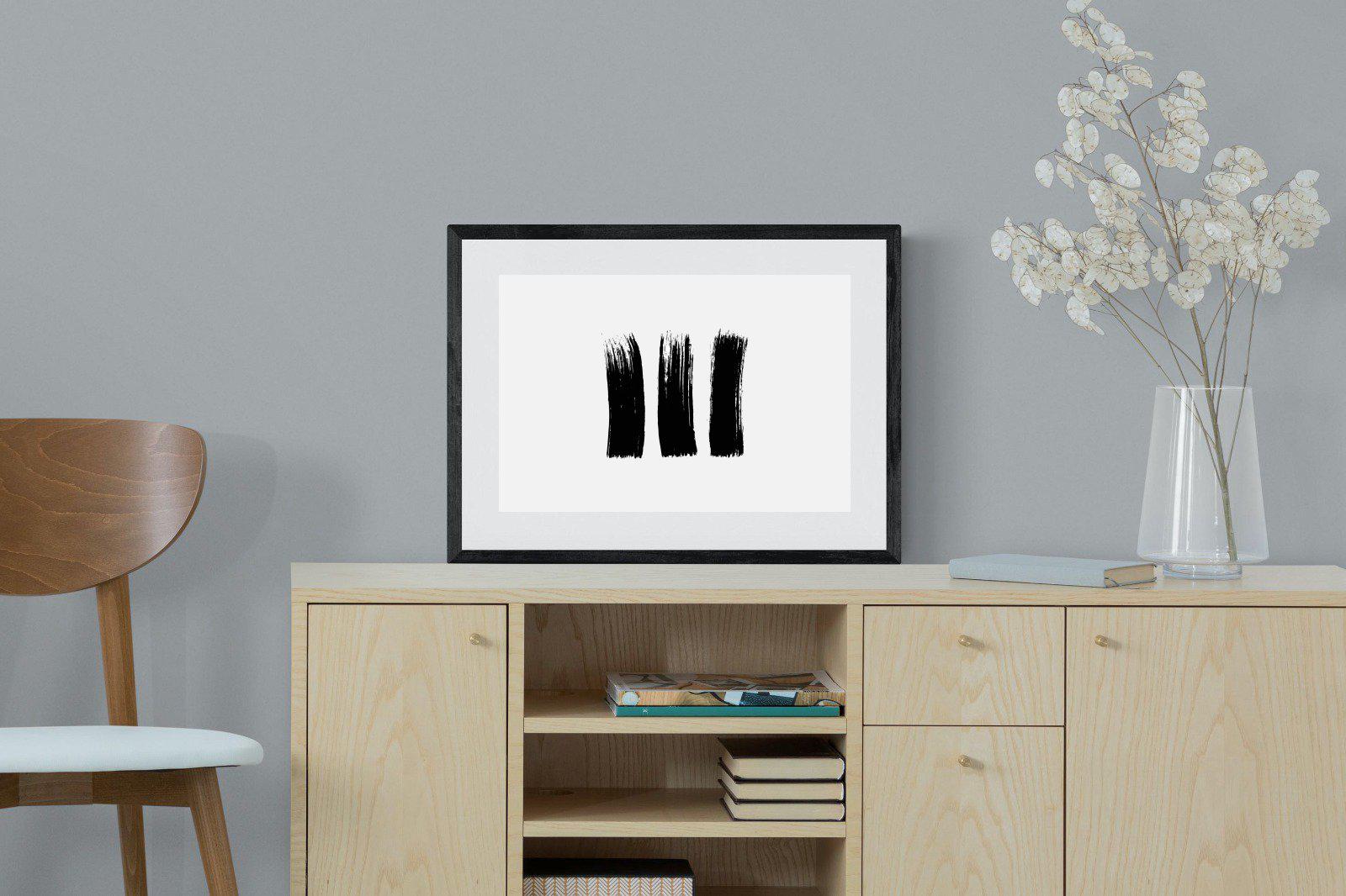 Three Stroke-Wall_Art-60 x 45cm-Framed Print-Black-Pixalot