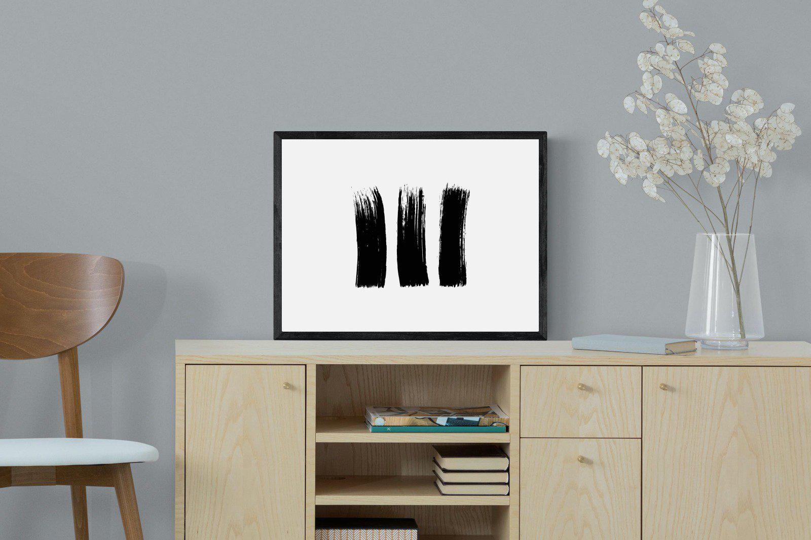 Three Stroke-Wall_Art-60 x 45cm-Mounted Canvas-Black-Pixalot