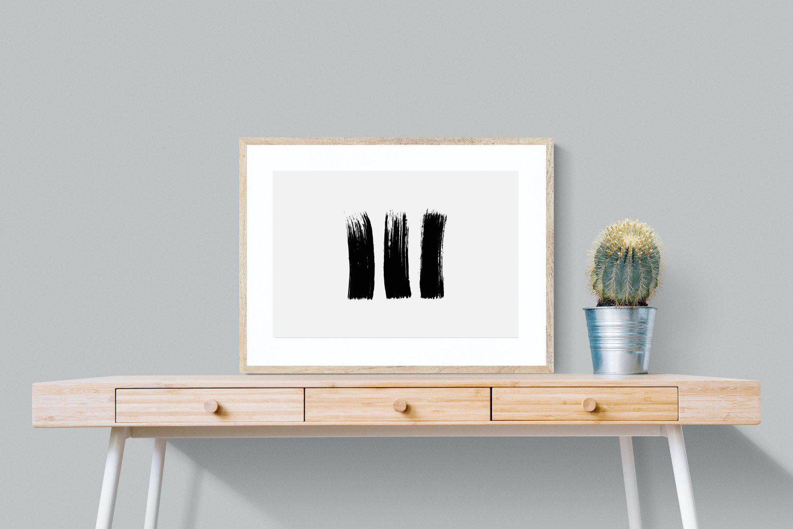 Three Stroke-Wall_Art-80 x 60cm-Framed Print-Wood-Pixalot