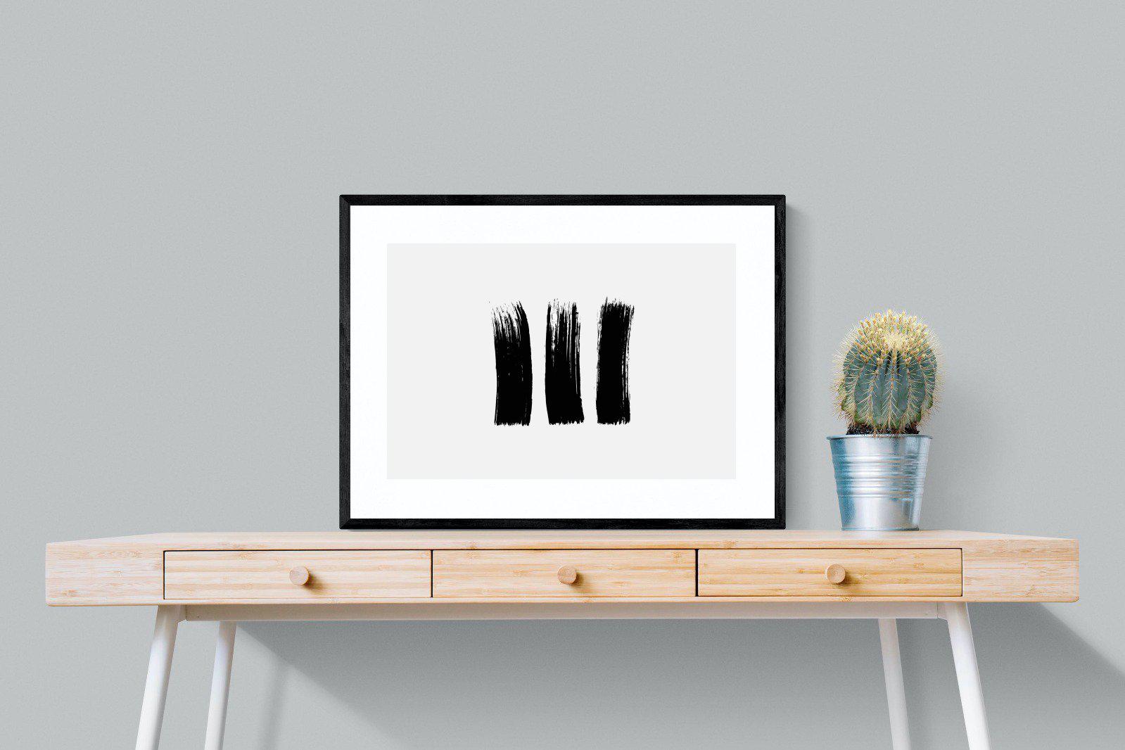 Three Stroke-Wall_Art-80 x 60cm-Framed Print-Black-Pixalot