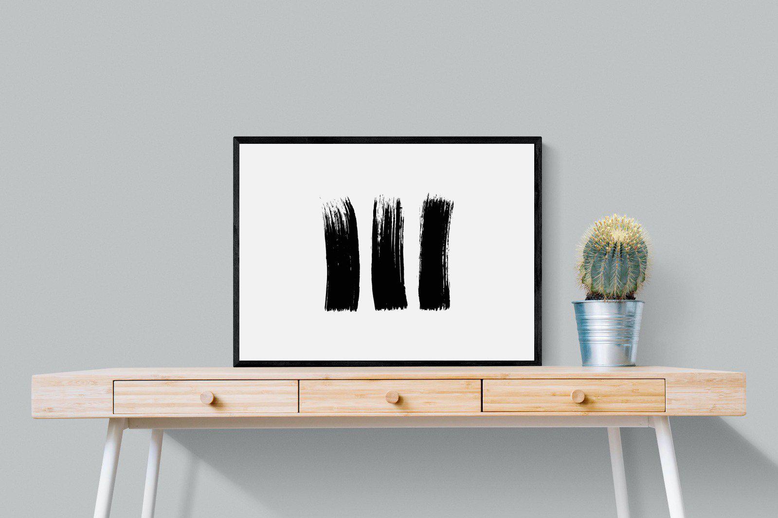 Three Stroke-Wall_Art-80 x 60cm-Mounted Canvas-Black-Pixalot