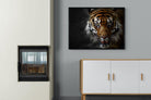Tiger-Wall_Art-100 x 75cm-Mounted Canvas-Black-Pixalot