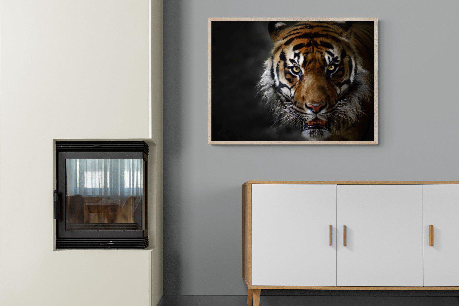 Tiger-Wall_Art-100 x 75cm-Mounted Canvas-Wood-Pixalot