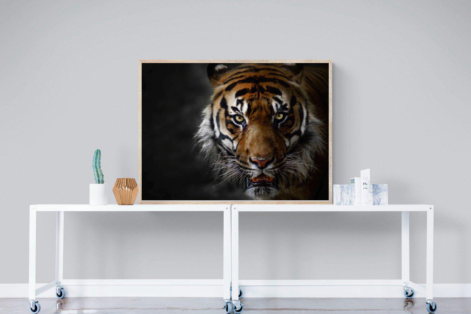 Tiger-Wall_Art-120 x 90cm-Mounted Canvas-Wood-Pixalot