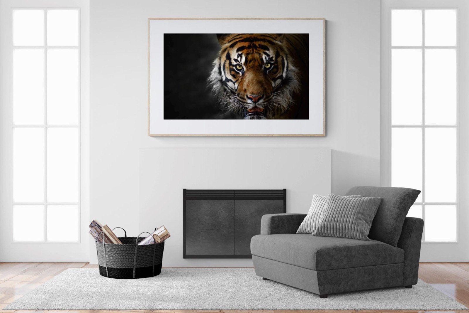 Tiger-Wall_Art-150 x 100cm-Framed Print-Wood-Pixalot