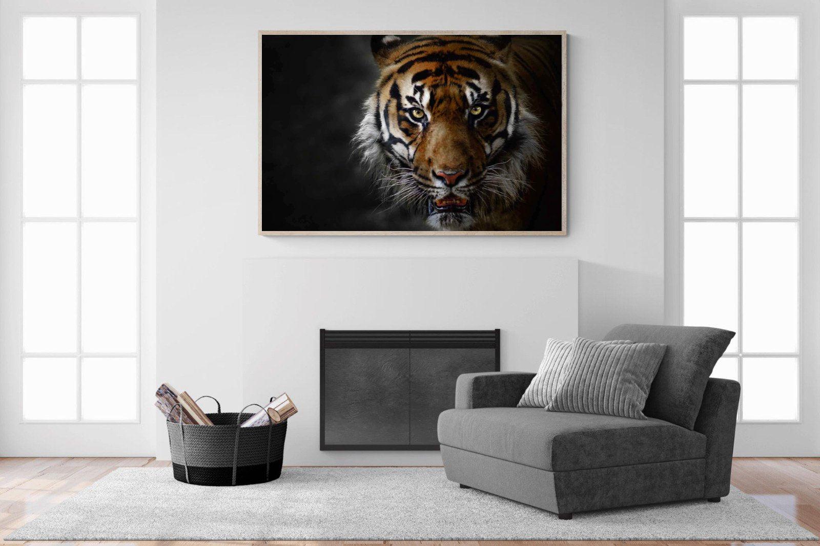 Tiger-Wall_Art-150 x 100cm-Mounted Canvas-Wood-Pixalot