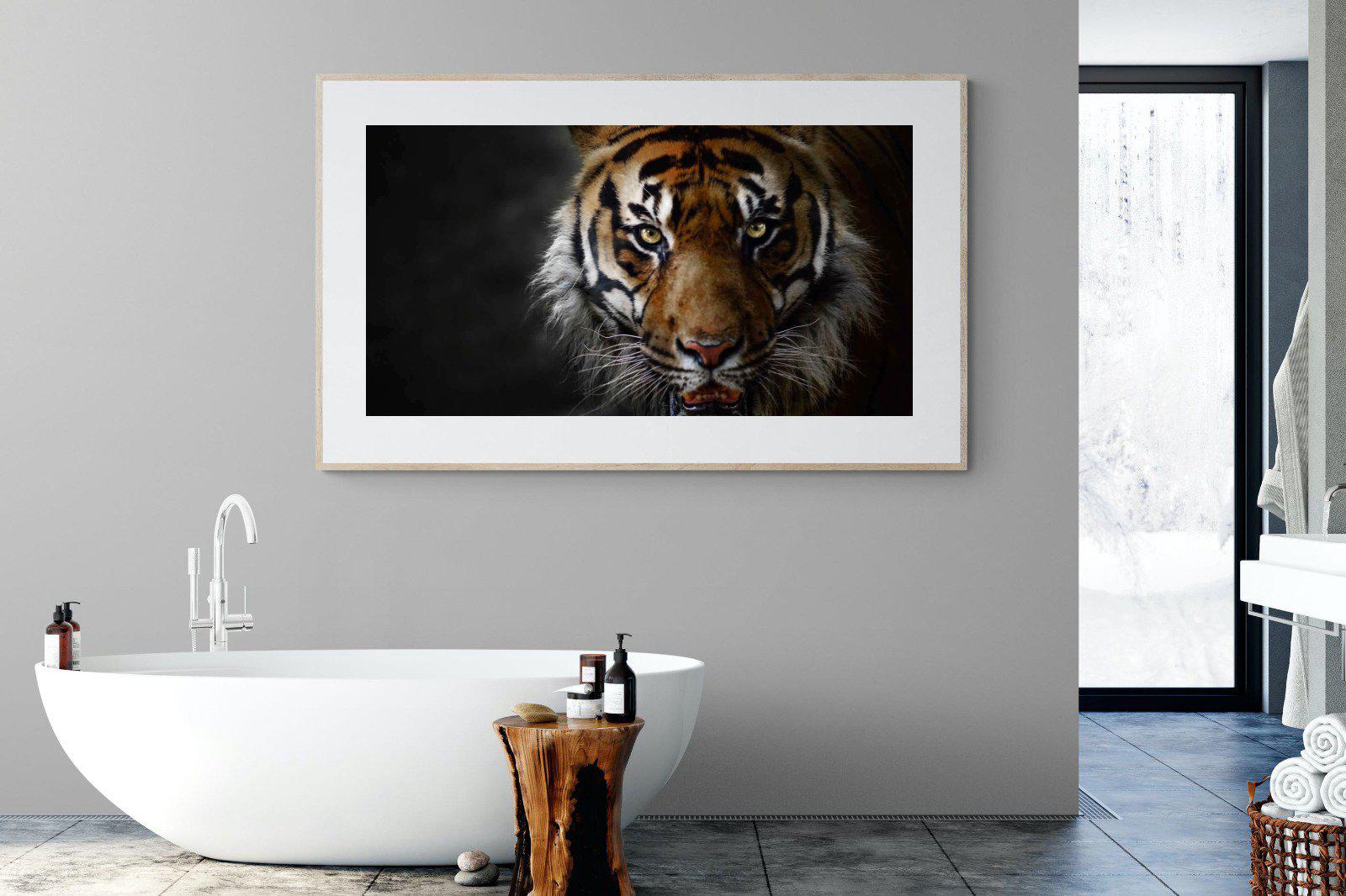 Tiger-Wall_Art-180 x 110cm-Framed Print-Wood-Pixalot