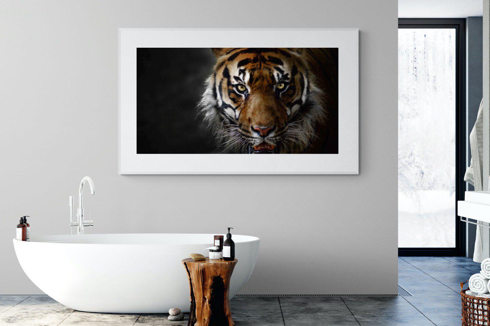 Tiger-Wall_Art-180 x 110cm-Framed Print-White-Pixalot
