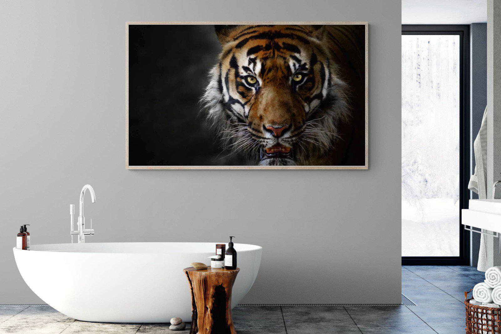 Tiger-Wall_Art-180 x 110cm-Mounted Canvas-Wood-Pixalot