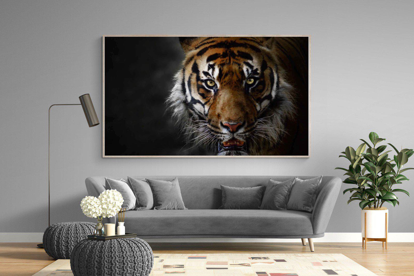 Tiger-Wall_Art-220 x 130cm-Mounted Canvas-Wood-Pixalot