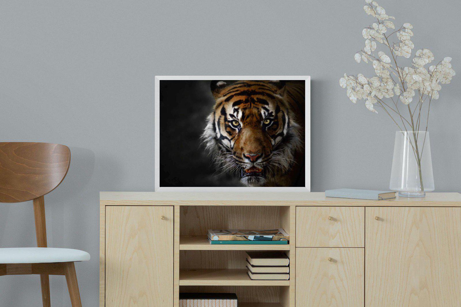 Tiger-Wall_Art-60 x 45cm-Mounted Canvas-White-Pixalot