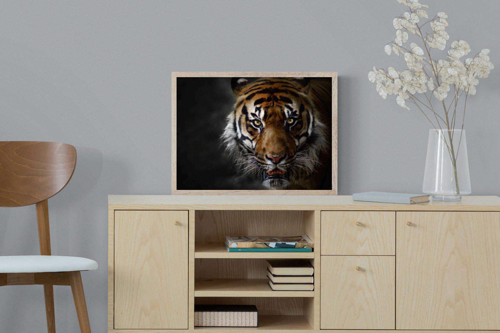 Tiger-Wall_Art-60 x 45cm-Mounted Canvas-Wood-Pixalot