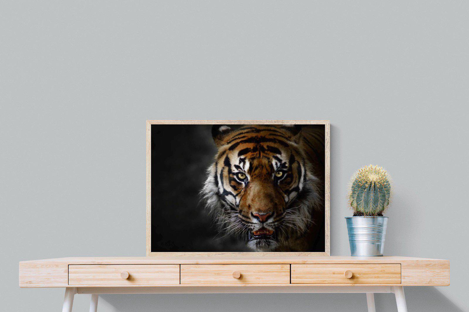 Tiger-Wall_Art-80 x 60cm-Mounted Canvas-Wood-Pixalot