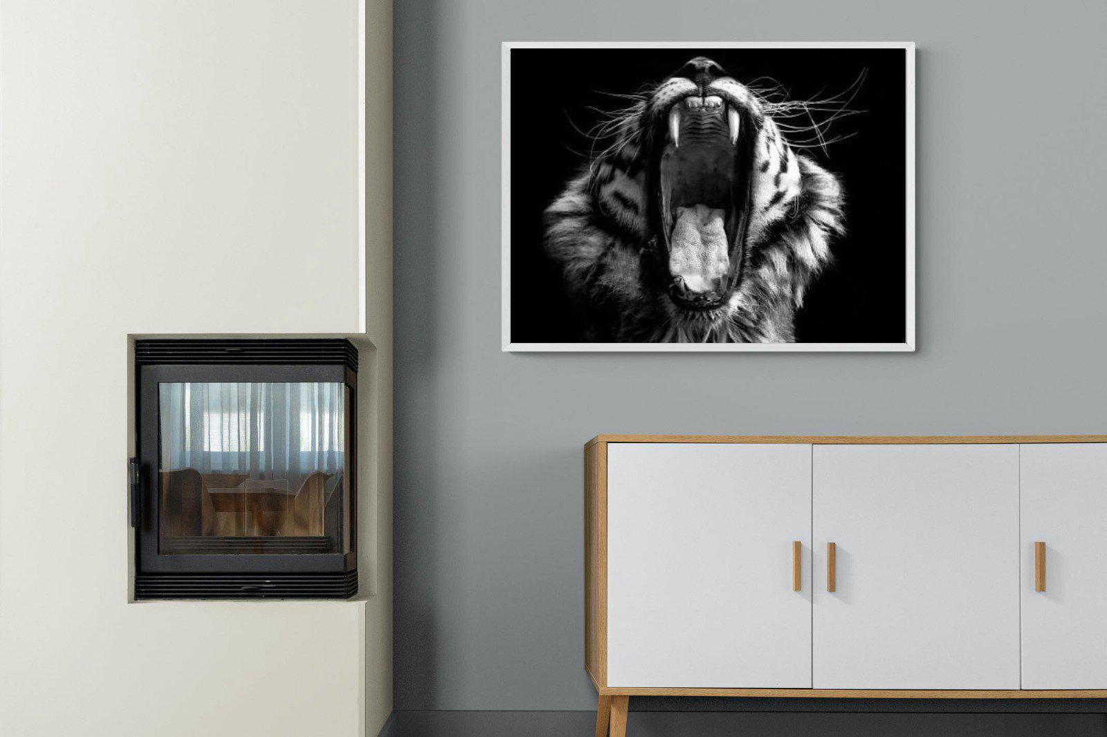 Tiger Roar-Wall_Art-100 x 75cm-Mounted Canvas-White-Pixalot