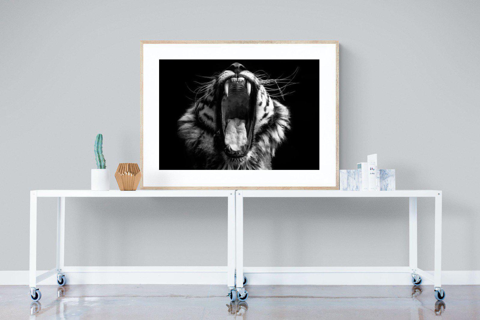 Tiger Roar-Wall_Art-120 x 90cm-Framed Print-Wood-Pixalot