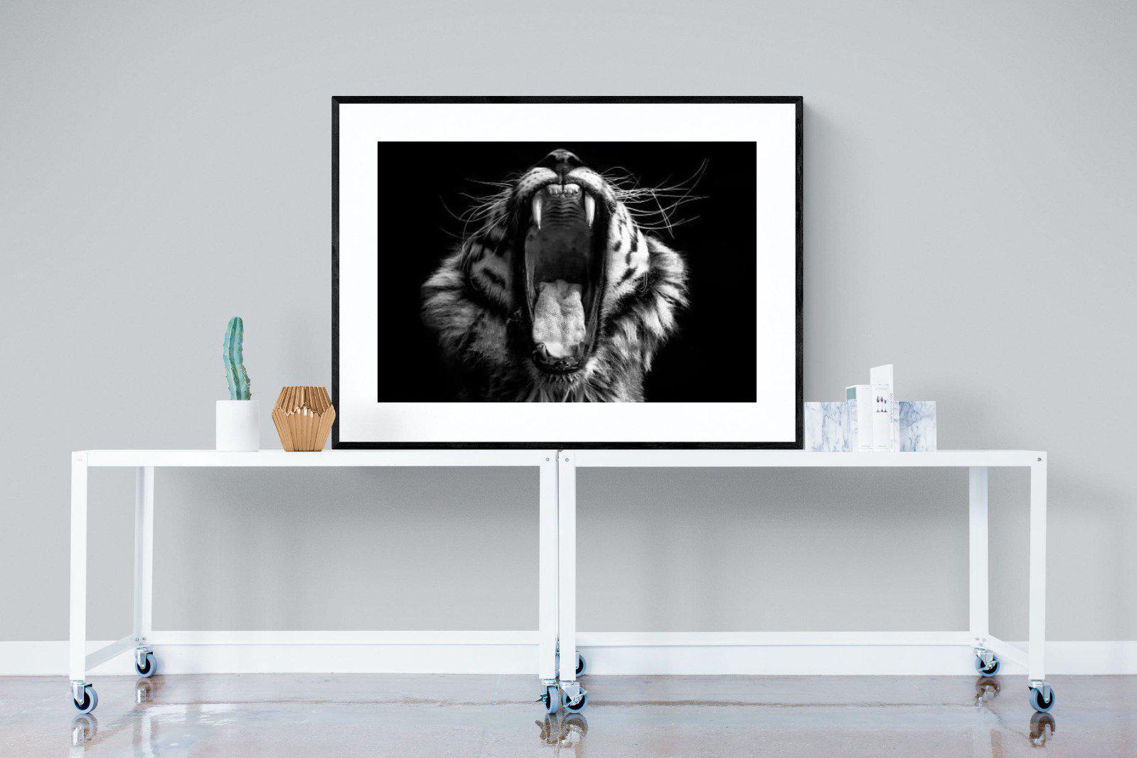 Tiger Roar-Wall_Art-120 x 90cm-Framed Print-Black-Pixalot