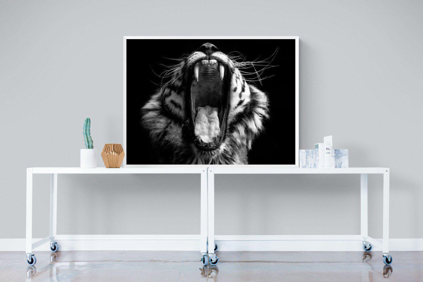 Tiger Roar-Wall_Art-120 x 90cm-Mounted Canvas-White-Pixalot